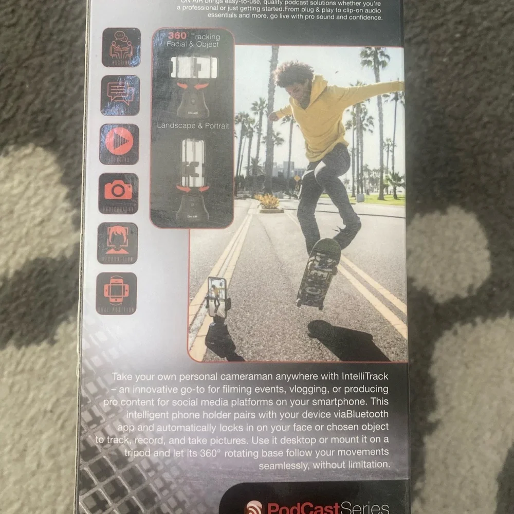 NWT IntelliTrack360 Motion Tracking Phone Holder - Black